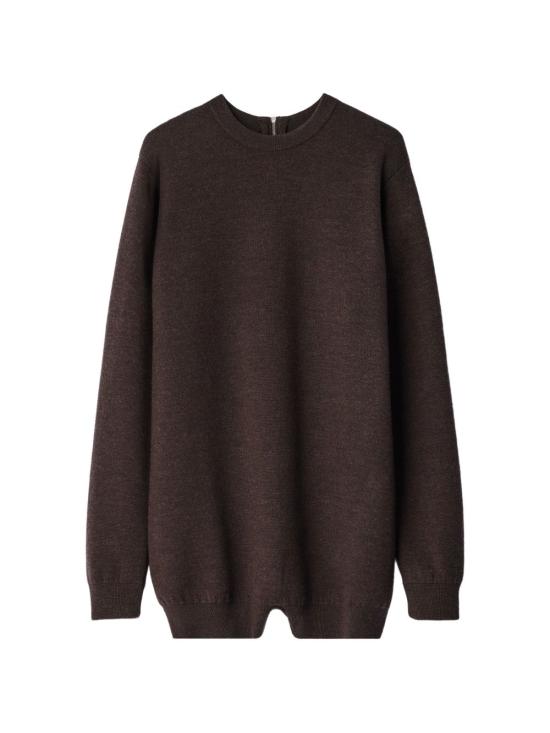26FW 르메르 메리노 울 백 지퍼 릴랙스드 풀오버 PA1339 LK1067023 DARK GREY