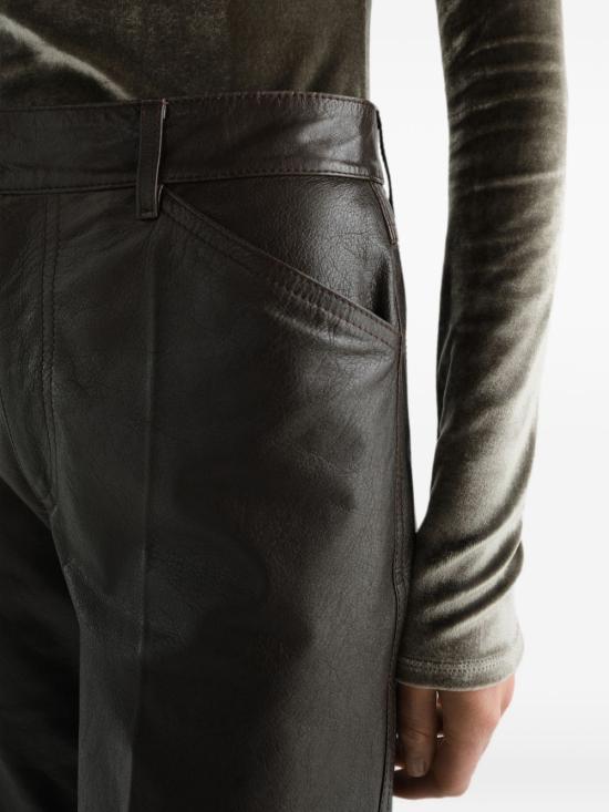 26FW 르메르 와이드 레더 버뮤다 쇼츠 PA1322 LL0225479 BROWN - LEMAIRE