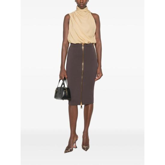 26FW 엘리자베타프랜치 스커트 GK28B66E2 EV9 BROWN - ELISABETTA FRANCHI