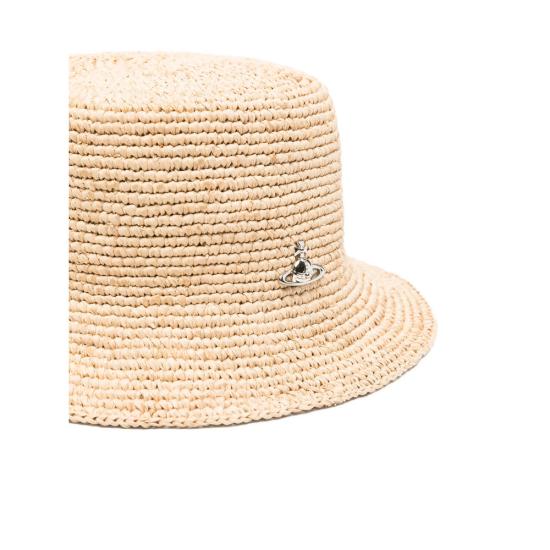 26SS 비비안웨스트우드 와이드 브림 라피아 버킷햇 81020009 K005N C401 BEIGE - VIVIENNE WESTWOOD