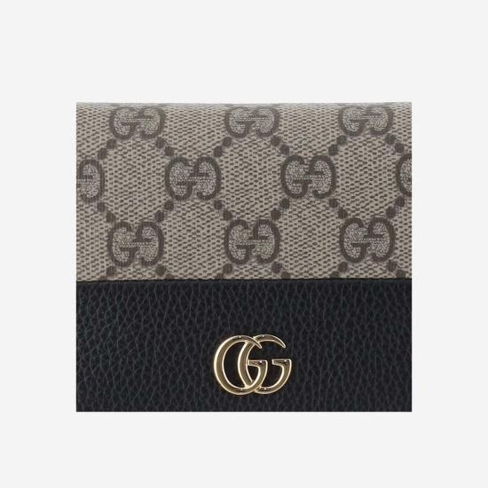  구찌 지갑 GG 마몬트 카드 케이스  블랙/베이지 에보니 - GUCCI
