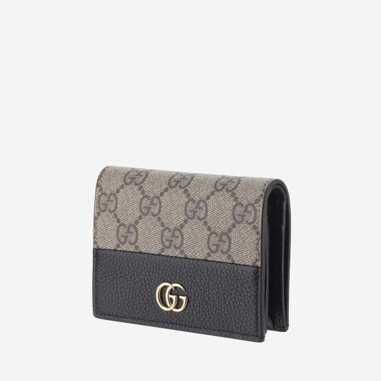  구찌 지갑 GG 마몬트 카드 케이스  블랙/베이지 에보니 - GUCCI
