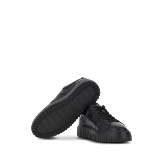 26FW 호간 H 스트라이프 스니커즈 HXM6450FC60L E99999 BLACK - HOGAN