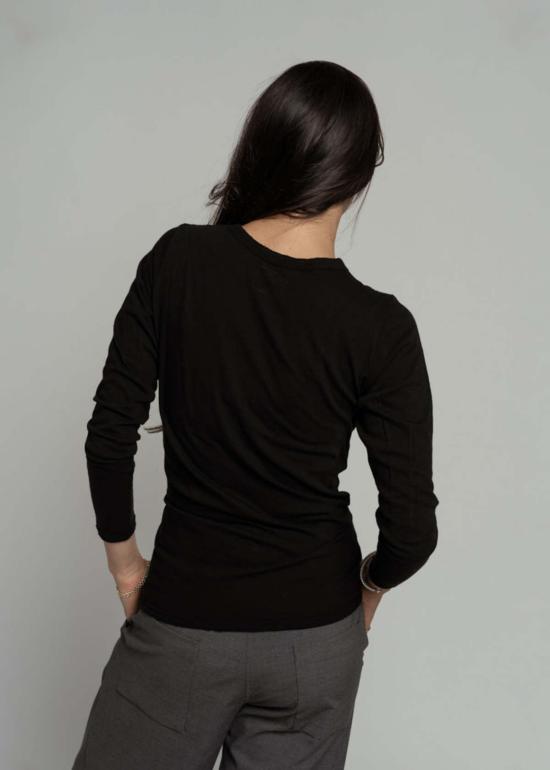  파드칼레 스웨터 울 저지 립믹스 크루넥 탑 블랙 - PAS DE CALAIS