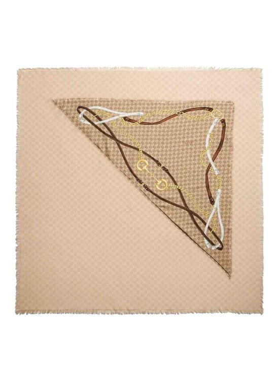 26FW 구찌 GG 울 실크 자카드 케이프 8737483GAQ19965 BEIGE