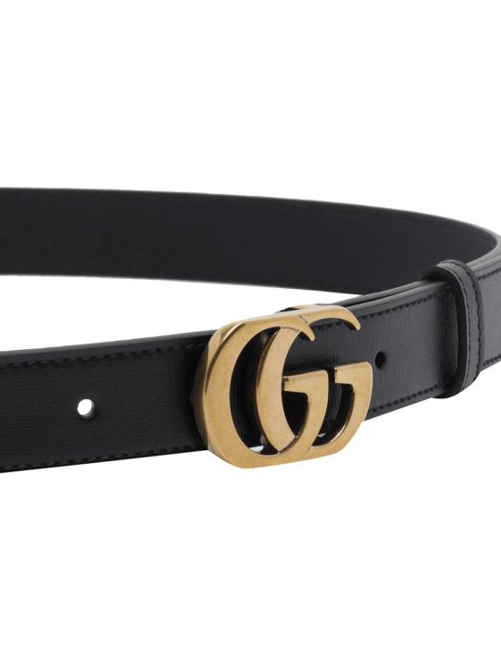 26FW 구찌 컷 GG 마몽 씬 벨트 A005SNAAGYS1000 BLACK - GUCCI