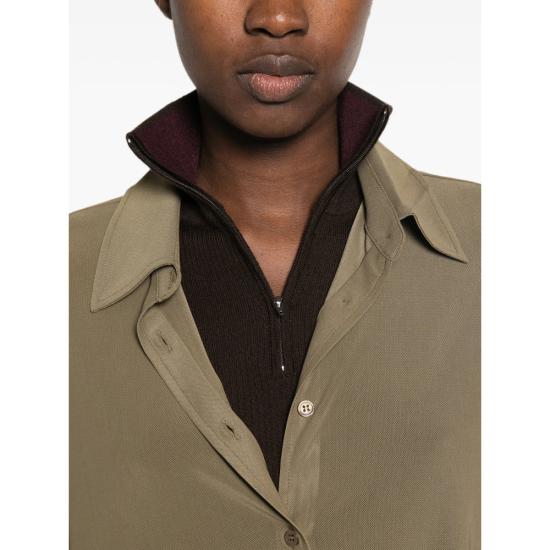 26FW 더프랭키샵 셔츠 PERI SHEER KHAKI GREEN - THE FRANKIE SHOP