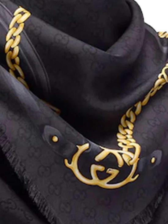 26FW 구찌 GG 울 실크 자카드 케이프 8737483GAQ11063 BLACK - GUCCI