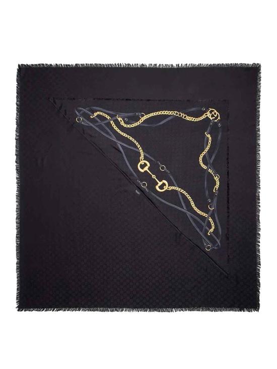 26FW 구찌 GG 울 실크 자카드 케이프 8737483GAQ11063 BLACK
