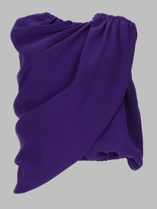 26FW 발렌시아가 여성 실크 캐디 케이프 탑 A002BX TUN145210 PURPLE