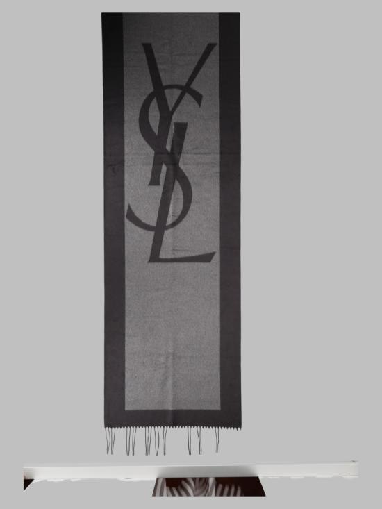 26FW 생로랑 실크 자카드 캐시미어 스카프 794861 3Y0091261 GREY
