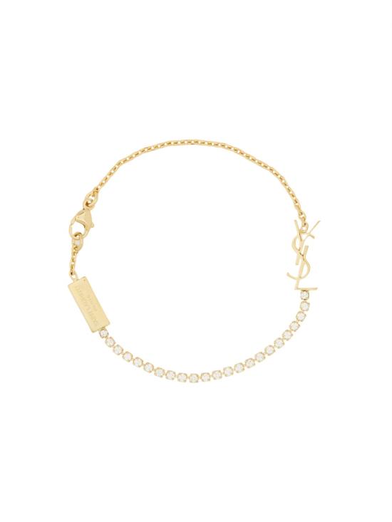 26FW 생로랑 메탈 앤 라인스톤 오피움 참 브레이슬릿 712345 Y15268066 GOLD - SAINT LAURENT