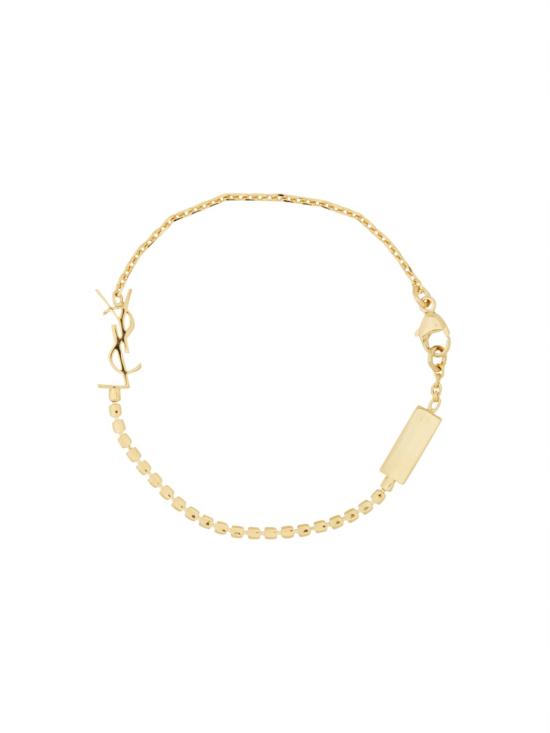 26FW 생로랑 메탈 앤 라인스톤 오피움 참 브레이슬릿 712345 Y15268066 GOLD - SAINT LAURENT