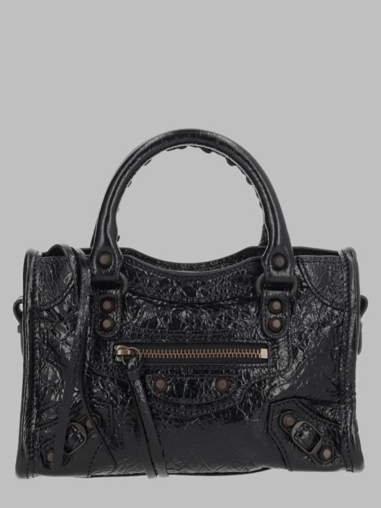 26FW 발렌시아가 르 시티 나노 램스킨 탑핸들 토트백 865764 2ACFH1000 BLACK