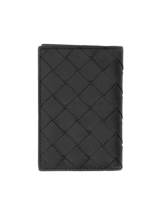 26FW 보테가베네타 인트레치아토 플랩 카드 케이스 749417 VCPQ48803 BLACK - BOTTEGA VENETA
