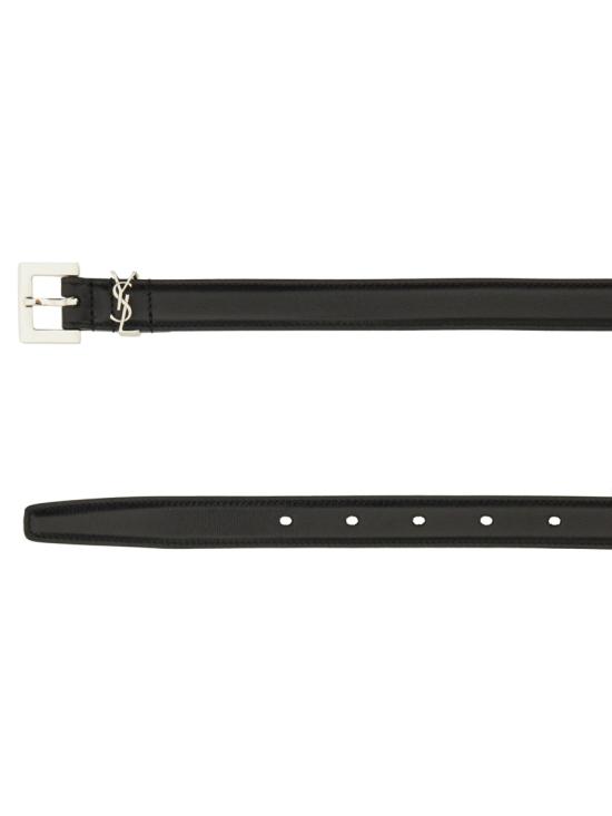 26FW 생로랑 카산드라 씬 스퀘어 버클 벨트 554465 BOO0N1000 BLACK - SAINT LAURENT