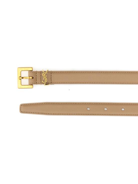 26FW 생로랑 카산드라 씬 스퀘어 버클 벨트 554465 BOO0W2721 BEIGE - SAINT LAURENT