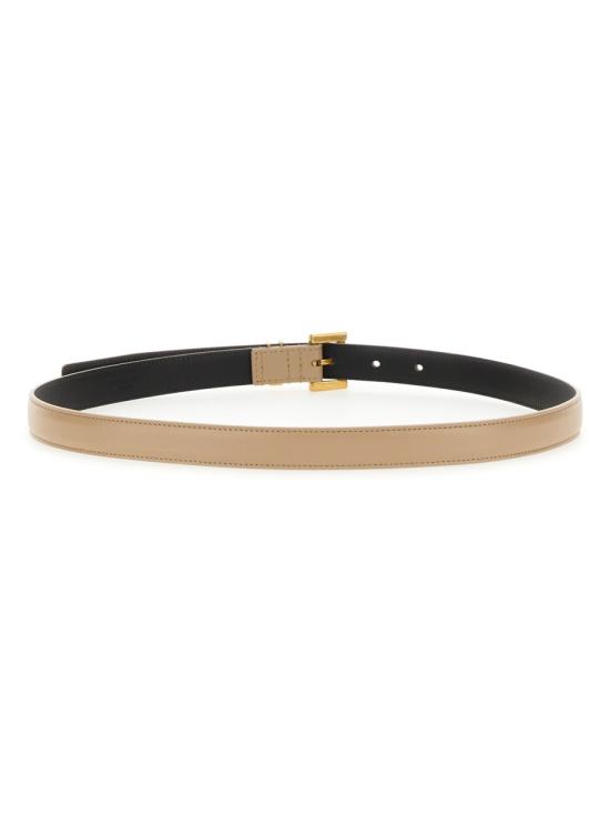 26FW 생로랑 카산드라 씬 스퀘어 버클 벨트 554465 BOO0W2721 BEIGE - SAINT LAURENT