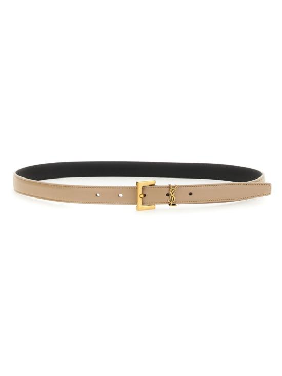 26FW 생로랑 카산드라 씬 스퀘어 버클 벨트 554465 BOO0W2721 BEIGE - SAINT LAURENT