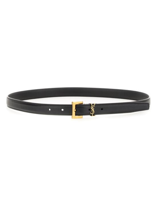 26FW 생로랑 카산드라 씬 스퀘어 버클 벨트 554465 BOO0W1000 BLACK