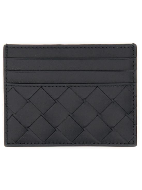 26FW 보테가베네타 인트레치아토 크레딧 카드 케이스 743209 VCPQ38803 BLACK - BOTTEGA VENETA