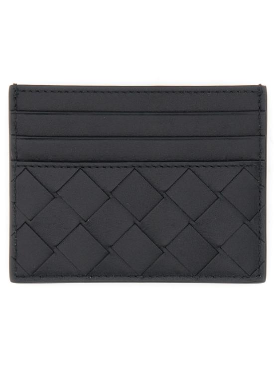 26FW 보테가베네타 인트레치아토 크레딧 카드 케이스 743209 VCPQ38803 BLACK - BOTTEGA VENETA