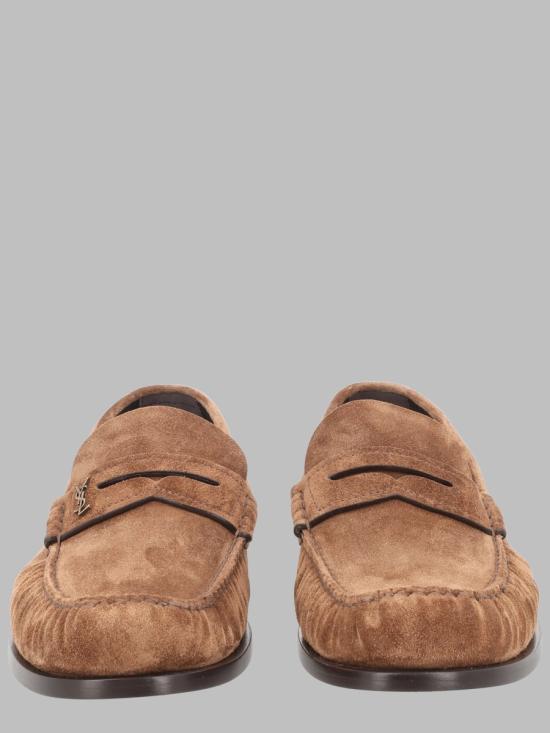 26FW 생로랑 스웨이드 페니로퍼 821173 2OYAA2732 BROWN - SAINT LAURENT