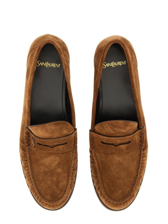 26FW 생로랑 스웨이드 페니로퍼 821173 2OYAA2732 BROWN - SAINT LAURENT