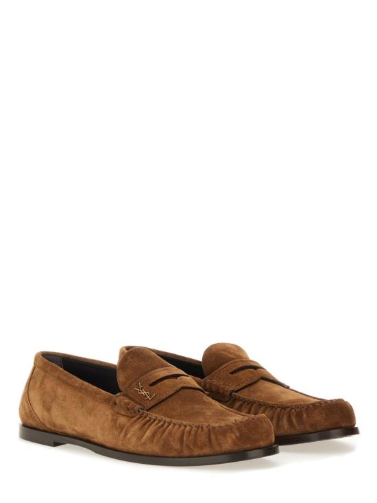 26FW 생로랑 스웨이드 페니로퍼 821173 2OYAA2732 BROWN - SAINT LAURENT