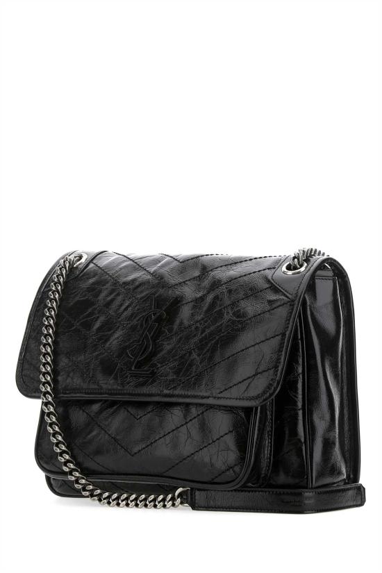26FW 생로랑 크링클 빈티지 레더 미디움백 633158 0EN041000 BLACK - SAINT LAURENT