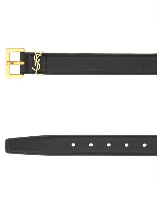 26FW 생로랑 카산드라 벨트 스퀘어 버클 스무스 레더 634437 BOO0W1000 BLACK - SAINT LAURENT