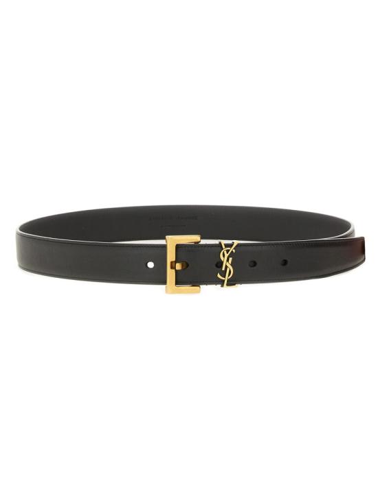 26FW 생로랑 카산드라 벨트 스퀘어 버클 스무스 레더 634437 BOO0W1000 BLACK - SAINT LAURENT