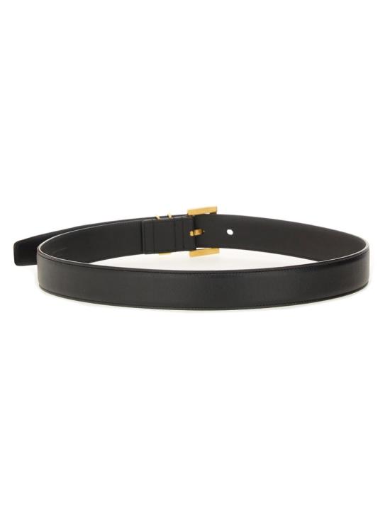 26FW 생로랑 카산드라 벨트 스퀘어 버클 스무스 레더 634437 BOO0W1000 BLACK - SAINT LAURENT