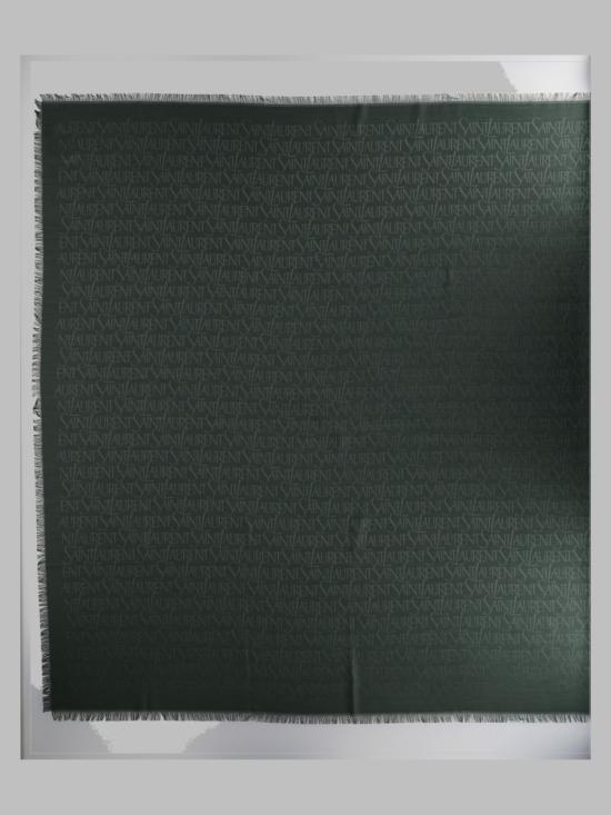 26FW 생로랑 라지 스퀘어 실크 울 자카드 스카프 737930 3YN213000 GREEN - SAINT LAURENT