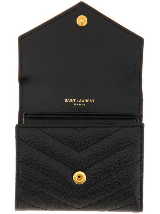 26FW 생로랑 그랑 드 뿌드르 엠보스드 레더 카산드라 마틀라세 지갑 692061 BOW011000 BLACK - SAINT LAURENT