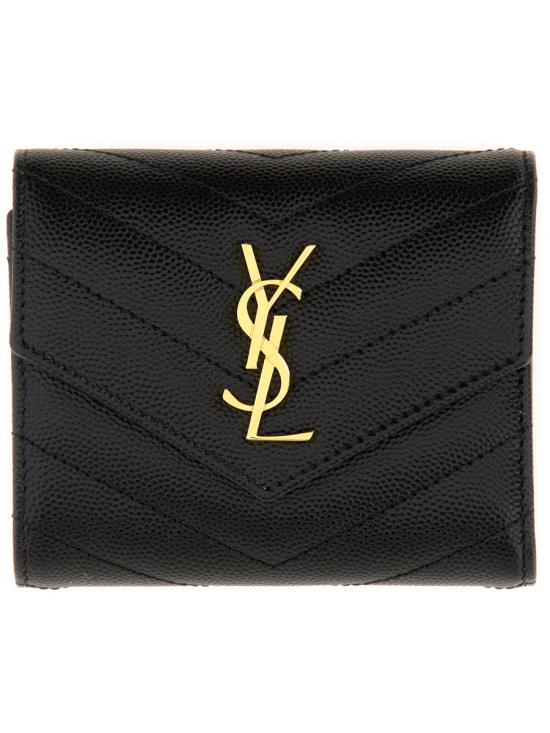 26FW 생로랑 그랑 드 뿌드르 엠보스드 레더 카산드라 마틀라세 지갑 692061 BOW011000 BLACK - SAINT LAURENT