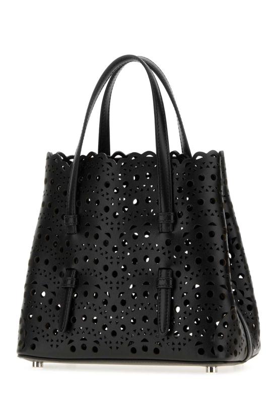 26FW 알라이아 비엔 웨이브 럭스 카프스킨 미나 20 백 AA1S06720I251 999 Black - ALAIA