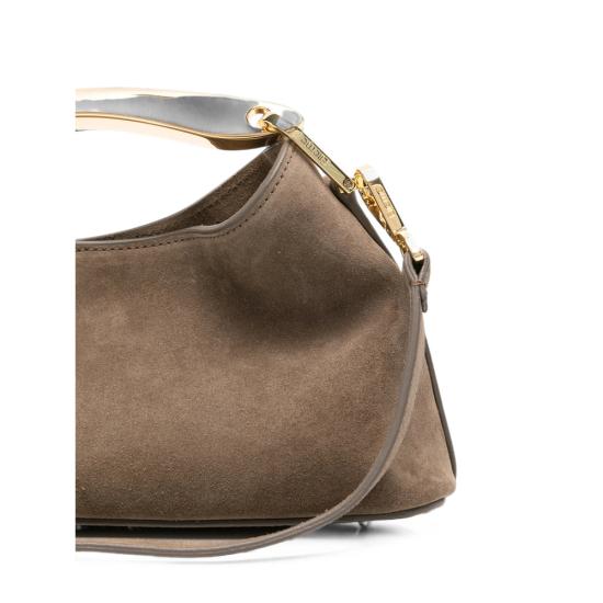 26FW 엘렘 숄더백 MINI BOOMERANG SUEDE TAUPE NEUTRALS - ELLEME