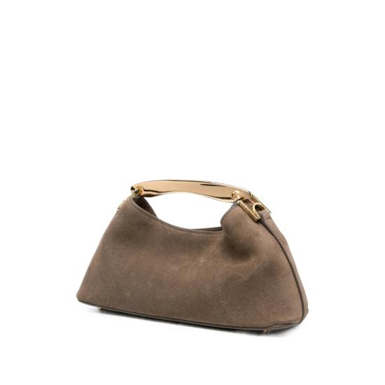 26FW 엘렘 숄더백 MINI BOOMERANG SUEDE TAUPE NEUTRALS - ELLEME