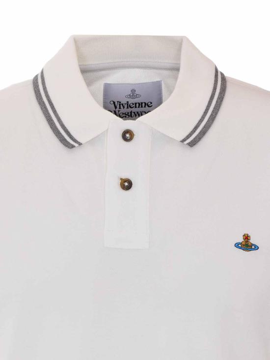 26FW 비비안웨스트우드 스크리블 체크 코튼 반팔 폴로 셔츠 2H01000YJ00AUA401 WHITE - VIVIENNE WESTWOOD