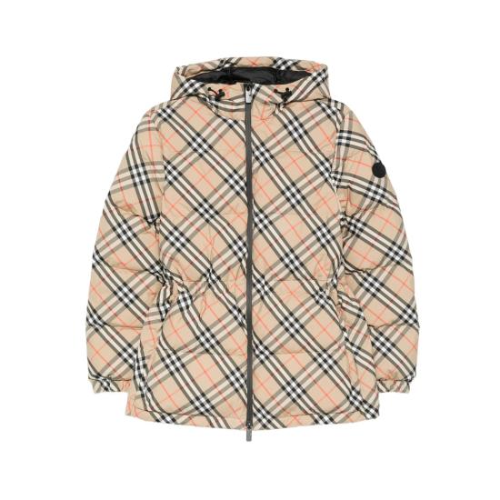 26FW 버버리 체크 나일론 후드 푸퍼 자켓 8110240 KESWICK B9368 BEIGE