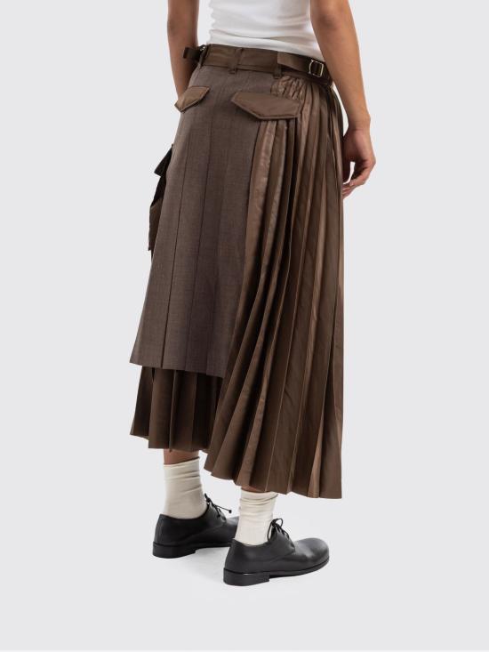 26FW 사카이 스커트 2608569 601 Brown - SACAI