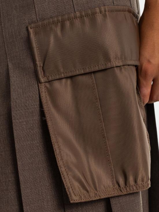 26FW 사카이 스커트 2608569 601 Brown - SACAI