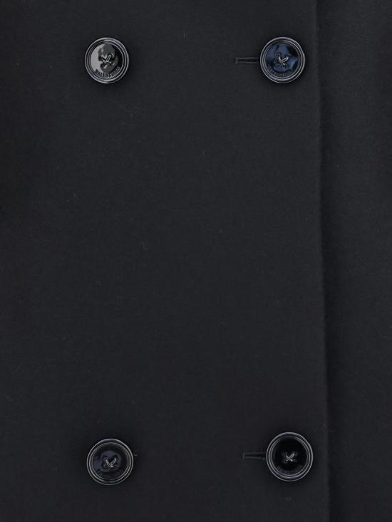 26FW 발렌시아가 하이 칼라 피코트 A009LRTW817 1000 Black - BALENCIAGA