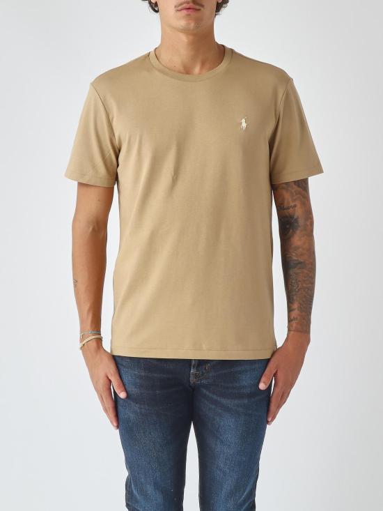 26FW 폴로 랄프로렌 포니로고 자수 반팔 티셔츠 710671438 329 Biscuit - POLO RALPH LAUREN