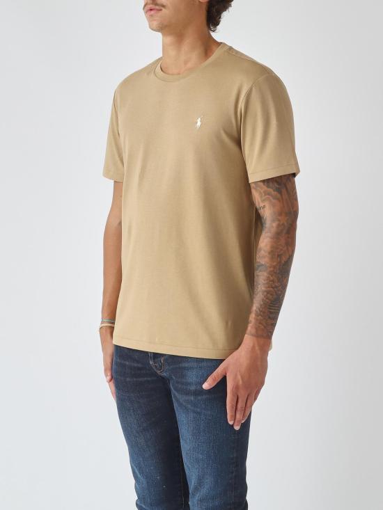 26FW 폴로 랄프로렌 포니로고 자수 반팔 티셔츠 710671438 329 Biscuit - POLO RALPH LAUREN
