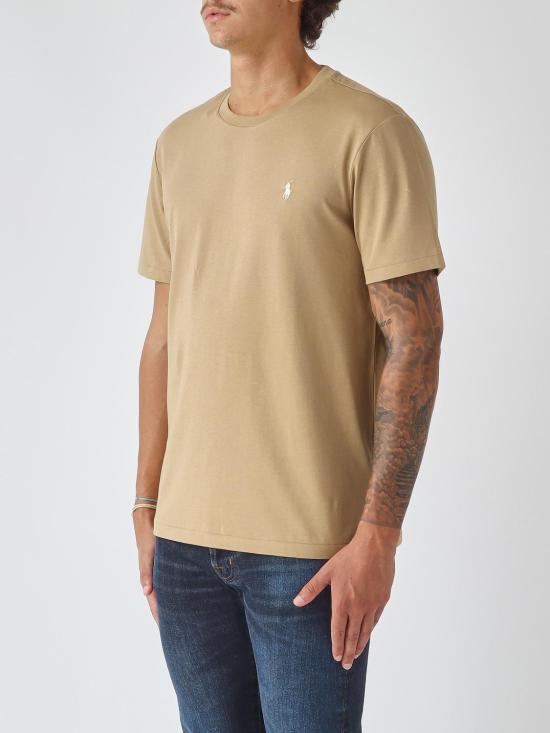 26FW 폴로 랄프로렌 포니로고 자수 반팔 티셔츠 710671438 329 Biscuit - POLO RALPH LAUREN