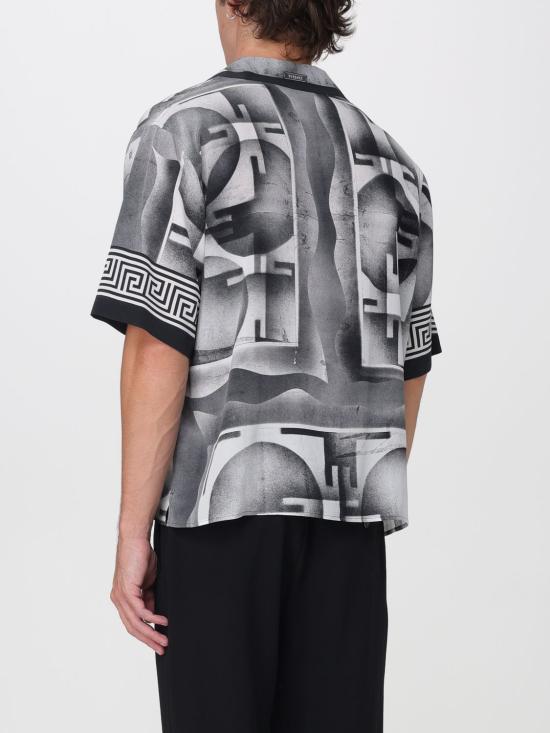 26FW 베르사체 반팔 셔츠 10257031A18726 5B040 Black - VERSACE