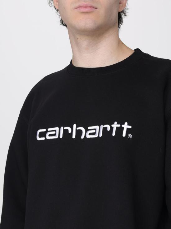 26FW 칼하트 WIP 로고 스웨트셔츠 I030546 0D2XX Black 1 - CARHARTT WIP
