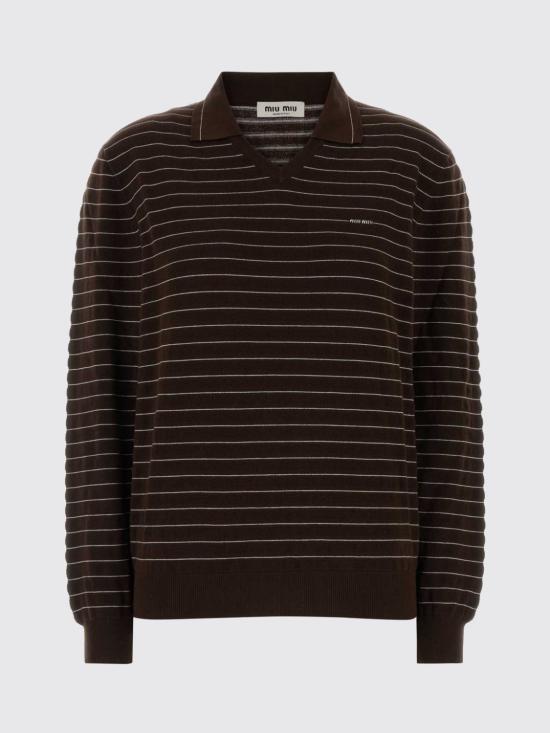 26FW 미우미우 폴로 티셔츠 MML05R184Q F0324 Brown